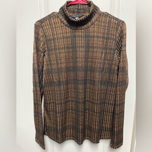 Premise Brown Plaid Turtleneck Sweater